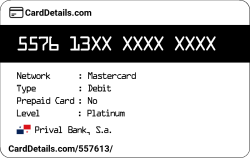 Card Details: 557613