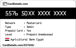 Card Details: 557650