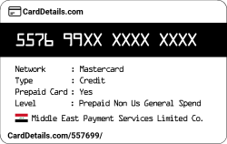 Card Details: 557699