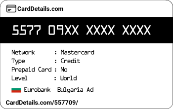 Card Details: 557709