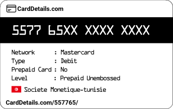 Card Details: 557765