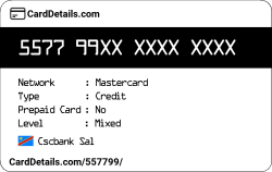 Card Details: 557799
