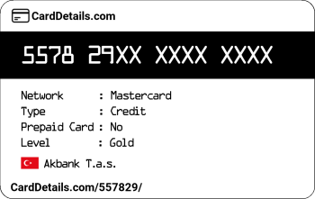Card Details: 557829