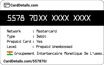 Card Details: 557870