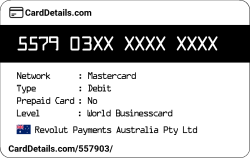 Card Details: 557903