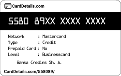 Card Details: 558089