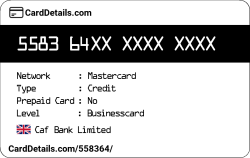 Card Details: 558364