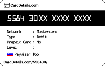 Card Details: 558430