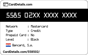 Card Details: 558502