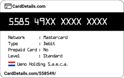 Card Details: 558549