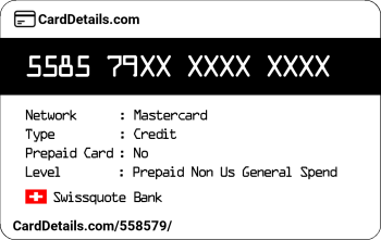 Card Details: 558579