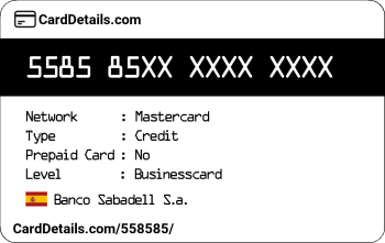 Card Details: 558585