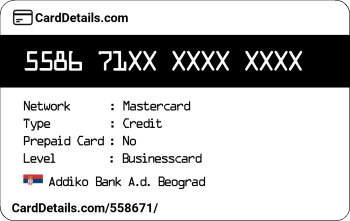 Card Details: 558671