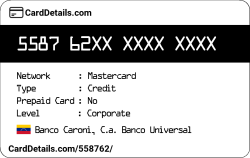 Card Details: 558762