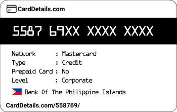 Card Details: 558769