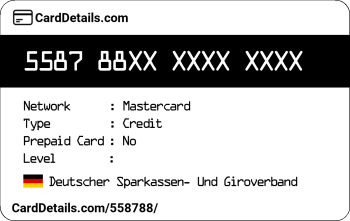 Card Details: 558788