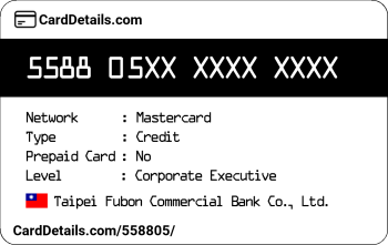 Card Details: 558805