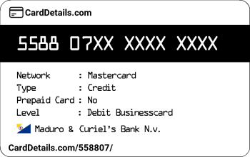 Card Details: 558807