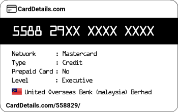 Card Details: 558829