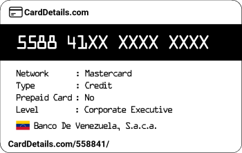 Card Details: 558841