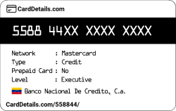 Card Details: 558844