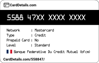 Card Details: 558847