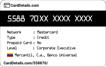 Card Details: 558870