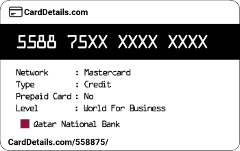 Card Details: 558875