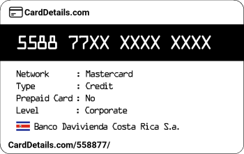 Card Details: 558877