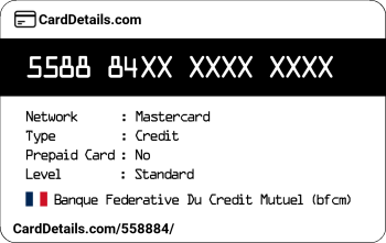 Card Details: 558884