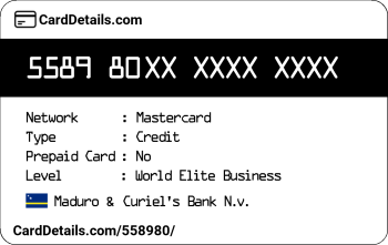 Card Details: 558980