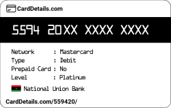 Card Details: 559420