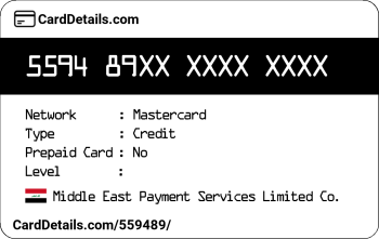 Card Details: 559489