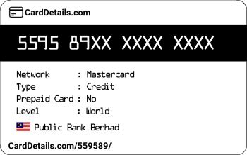 Card Details: 559589