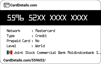 Card Details: 559652