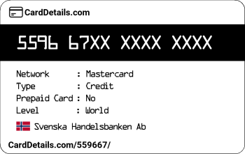Card Details: 559667