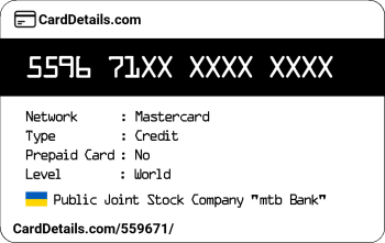 Card Details: 559671