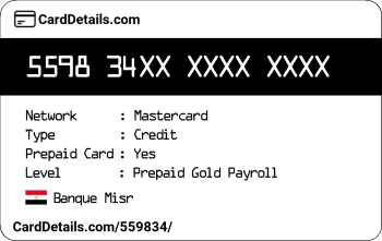 Card Details: 559834