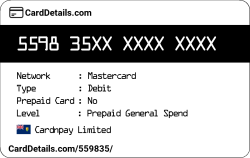 Card Details: 559835