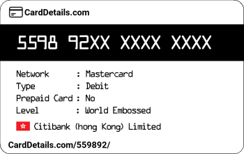 Card Details: 559892