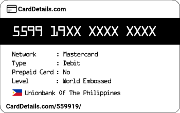 Card Details: 559919