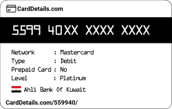 Card Details: 559940
