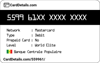 Card Details: 559961