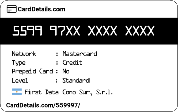 Card Details: 559997