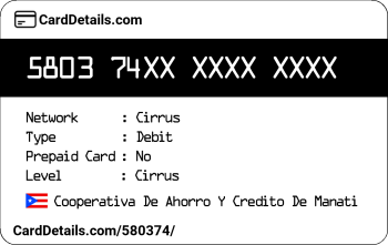 Card Details: 580374