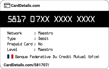 Card Details: 581707