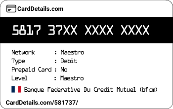 Card Details: 581737