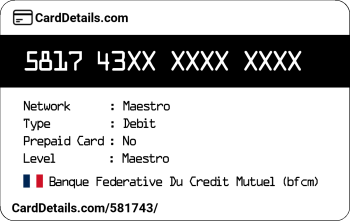 Card Details: 581743
