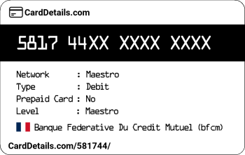 Card Details: 581744