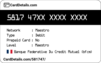Card Details: 581747